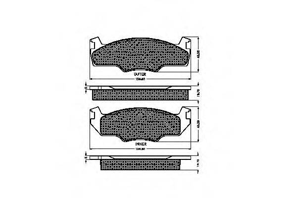 LOBRO 30129 Комплект гальмівних колодок, дискове гальмо