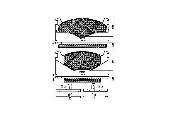 SEAT 191698151G Комплект гальмівних колодок, дискове гальмо