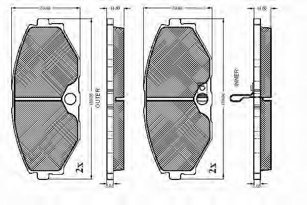REMSA 375.00 Комплект гальмівних колодок, дискове гальмо