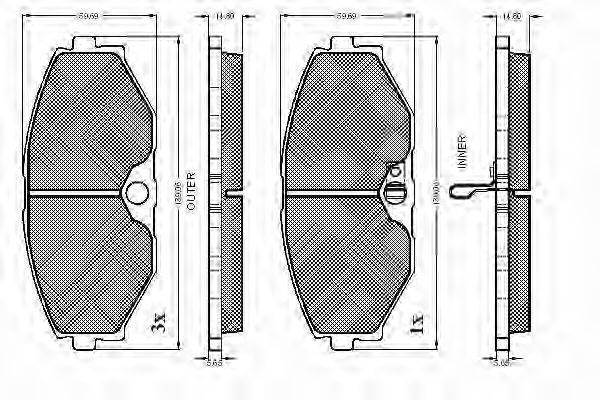 REMSA 375.02 Комплект гальмівних колодок, дискове гальмо