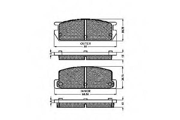 ISUZU 8-94469-166-0 Комплект гальмівних колодок, дискове гальмо