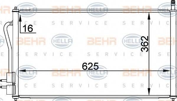 BEHR HELLA SERVICE 8FC351037471 Конденсатор, кондиціонер