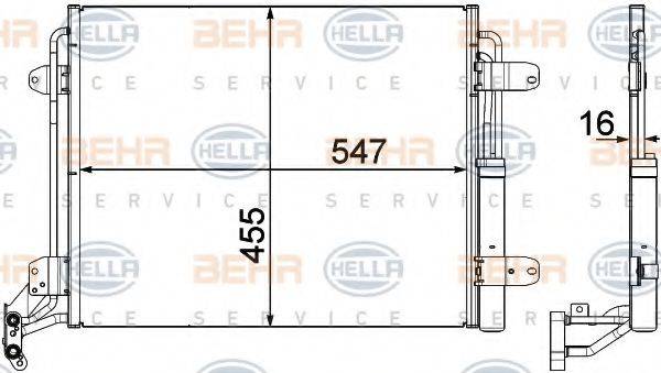 BEHR HELLA SERVICE 8FC351303461 Конденсатор, кондиціонер