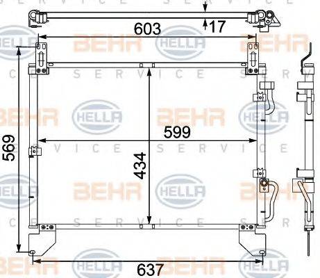 BEHR HELLA SERVICE 8FC351304151 Конденсатор, кондиціонер