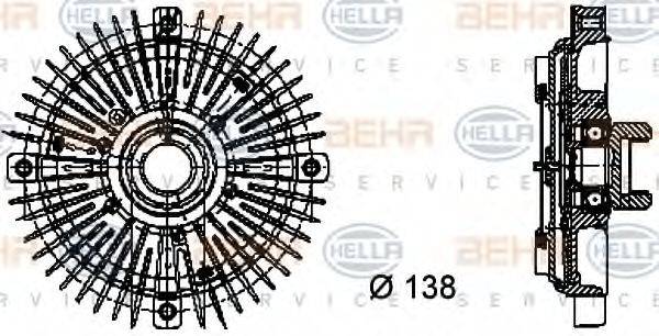 BEHR HELLA SERVICE 8MV376732021 Сцепление, вентилятор радиатора
