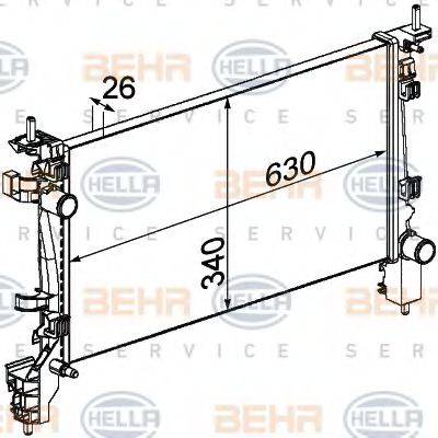 BEHR HELLA SERVICE 8MK376754714 Радіатор, охолодження двигуна