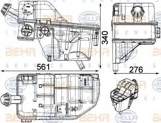 BEHR HELLA SERVICE 8MA376756721 Компенсаційний бак, охолоджуюча рідина