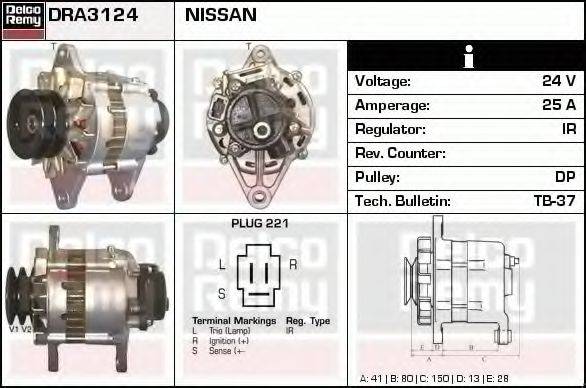 NISSAN 23099-V7806 Генератор