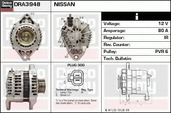 NISSAN 23100-3M200 Генератор
