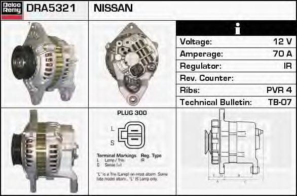 NISSAN 23100-05P10 Генератор