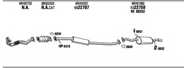 WALKER MI80018 Система випуску ОГ