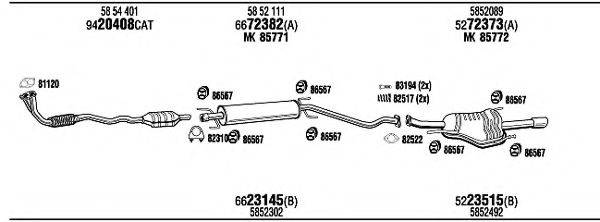 WALKER OPH12319 Система випуску ОГ