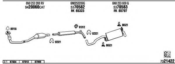 WALKER VW20323 Система випуску ОГ