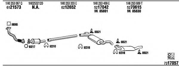 WALKER VW36169 Система випуску ОГ