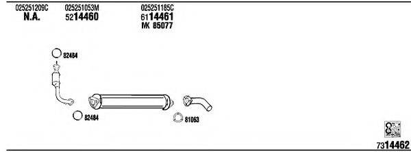 WALKER VW72220 Система випуску ОГ