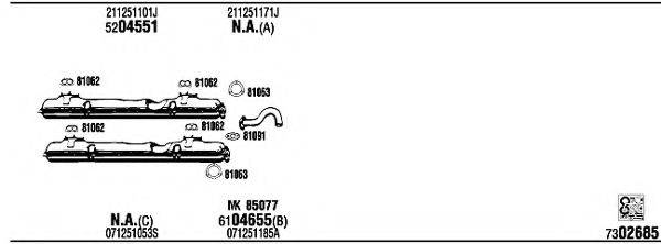 WALKER VW72240B Система випуску ОГ