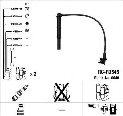 FORD 89SF-12284-AE Комплект дротів запалювання