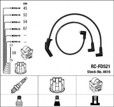FORD A970X-12280-EA Комплект дротів запалювання
