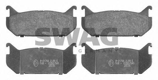 SWAG 21766 Комплект гальмівних колодок, дискове гальмо