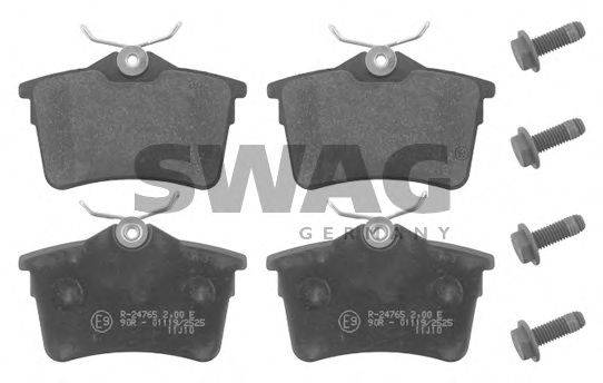 SWAG 24765 Комплект гальмівних колодок, дискове гальмо