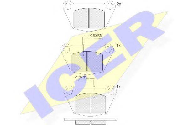 ICER 20692 Комплект гальмівних колодок, дискове гальмо