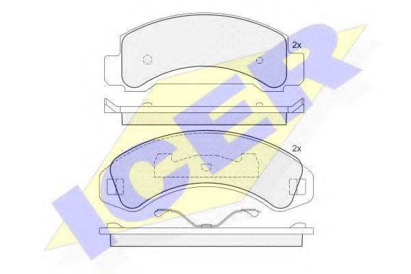 ICER 21830 Комплект гальмівних колодок, дискове гальмо