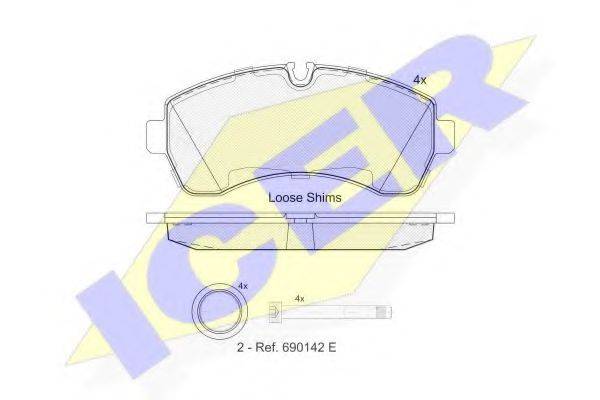 LUCAS CAV GDB1696 Комплект гальмівних колодок, дискове гальмо