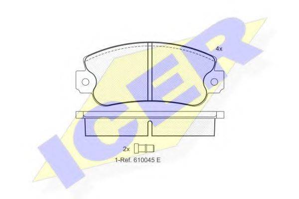 ICER 20952 Комплект гальмівних колодок, дискове гальмо