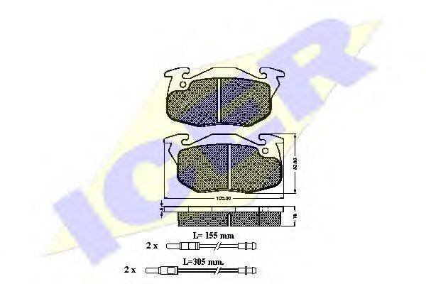 ICER 21415 Комплект гальмівних колодок, дискове гальмо