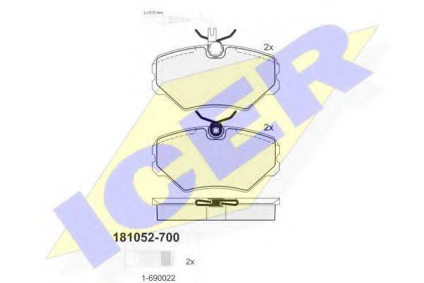 ICER 181052700 Комплект гальмівних колодок, дискове гальмо