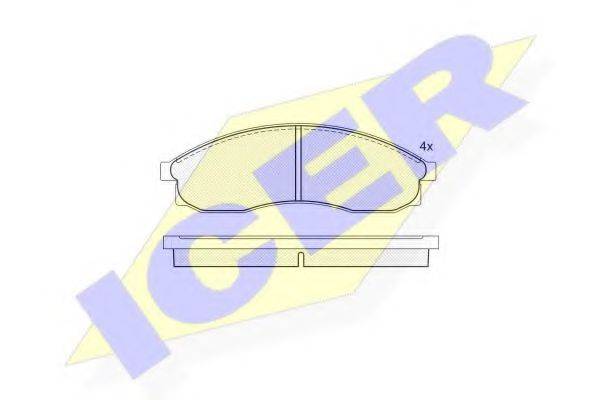 ICER 181147 Комплект гальмівних колодок, дискове гальмо