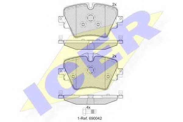 ICER 25618 Комплект гальмівних колодок, дискове гальмо