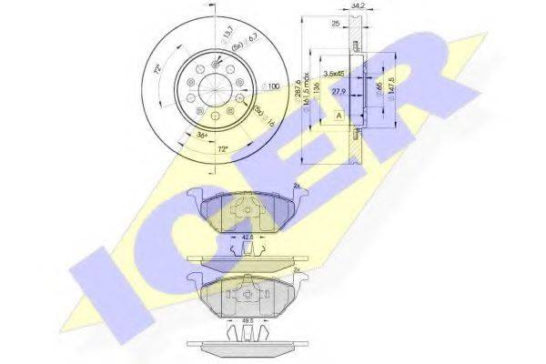 ICER 313385604 Комплект гальм, дисковий гальмівний механізм