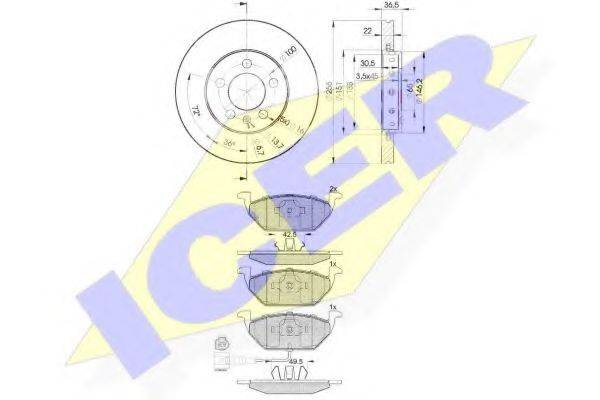 ICER 313495602 Комплект гальм, дисковий гальмівний механізм