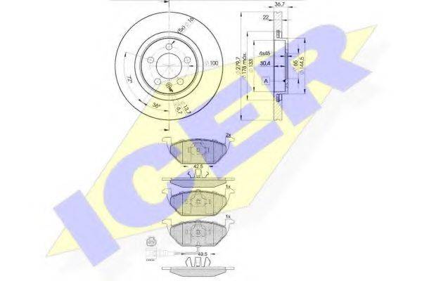 ICER 313495603 Комплект гальм, дисковий гальмівний механізм