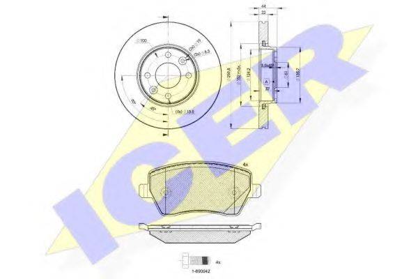ICER 315347795 Комплект гальм, дисковий гальмівний механізм
