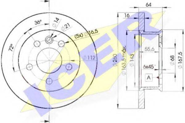 LUCAS DIESEL DF1593 гальмівний диск