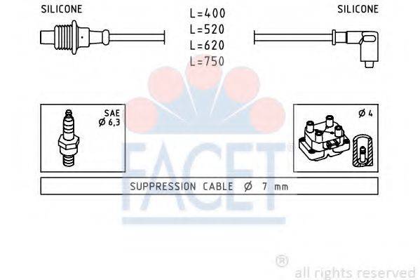 FACET 48674 Комплект проводов зажигания