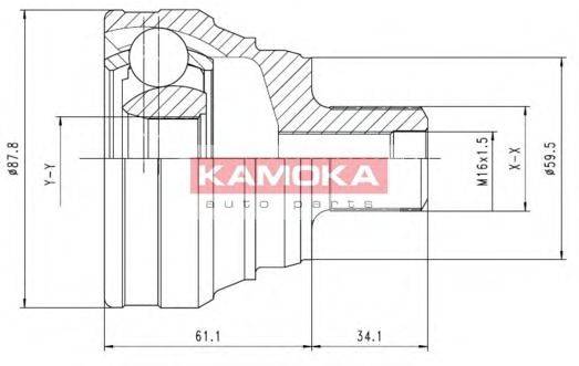 KAMOKA 6586 Шарнірний комплект, приводний вал