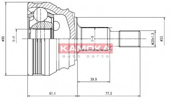 KAMOKA 6680 Шарнірний комплект, приводний вал