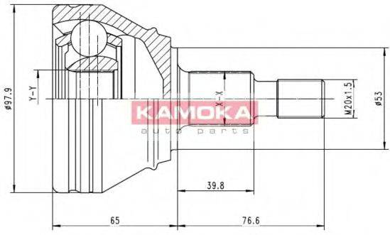 KAMOKA 6681 Шарнірний комплект, приводний вал