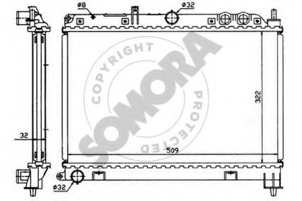 SOMORA 261041 Радіатор, охолодження двигуна