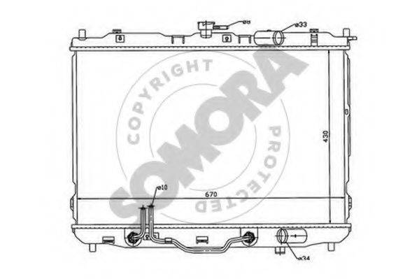 SOMORA 116140B Радіатор, охолодження двигуна