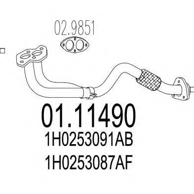 MTS 0111490 Труба вихлопного газу