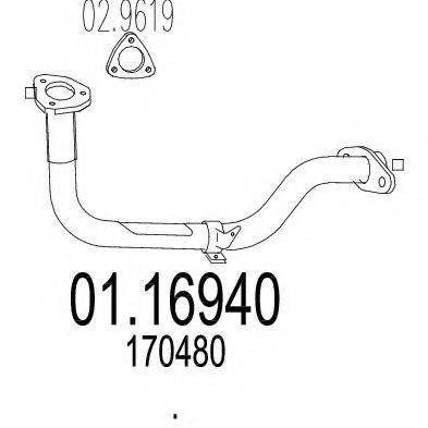 MTS 0116940 Труба вихлопного газу