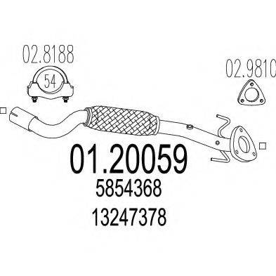 MTS 0120059 Труба вихлопного газу