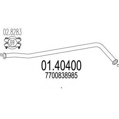 MTS 0140400 Труба вихлопного газу