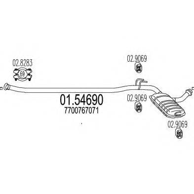 MTS 0154690 Середній глушник вихлопних газів