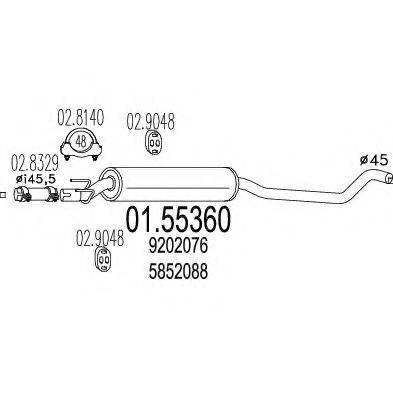 MTS 0155360 Середній глушник вихлопних газів