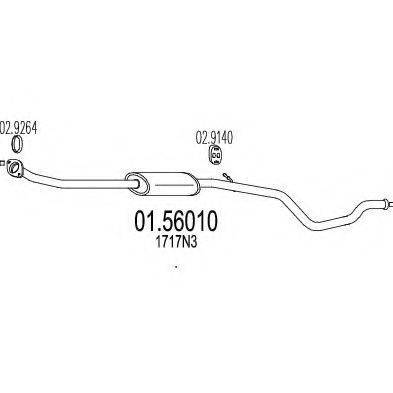 MTS 0156010 Середній глушник вихлопних газів